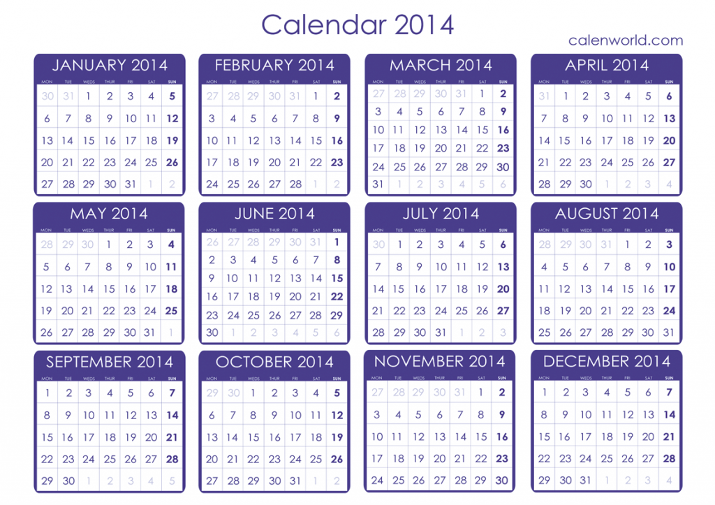 2014 Calendar - Calendars