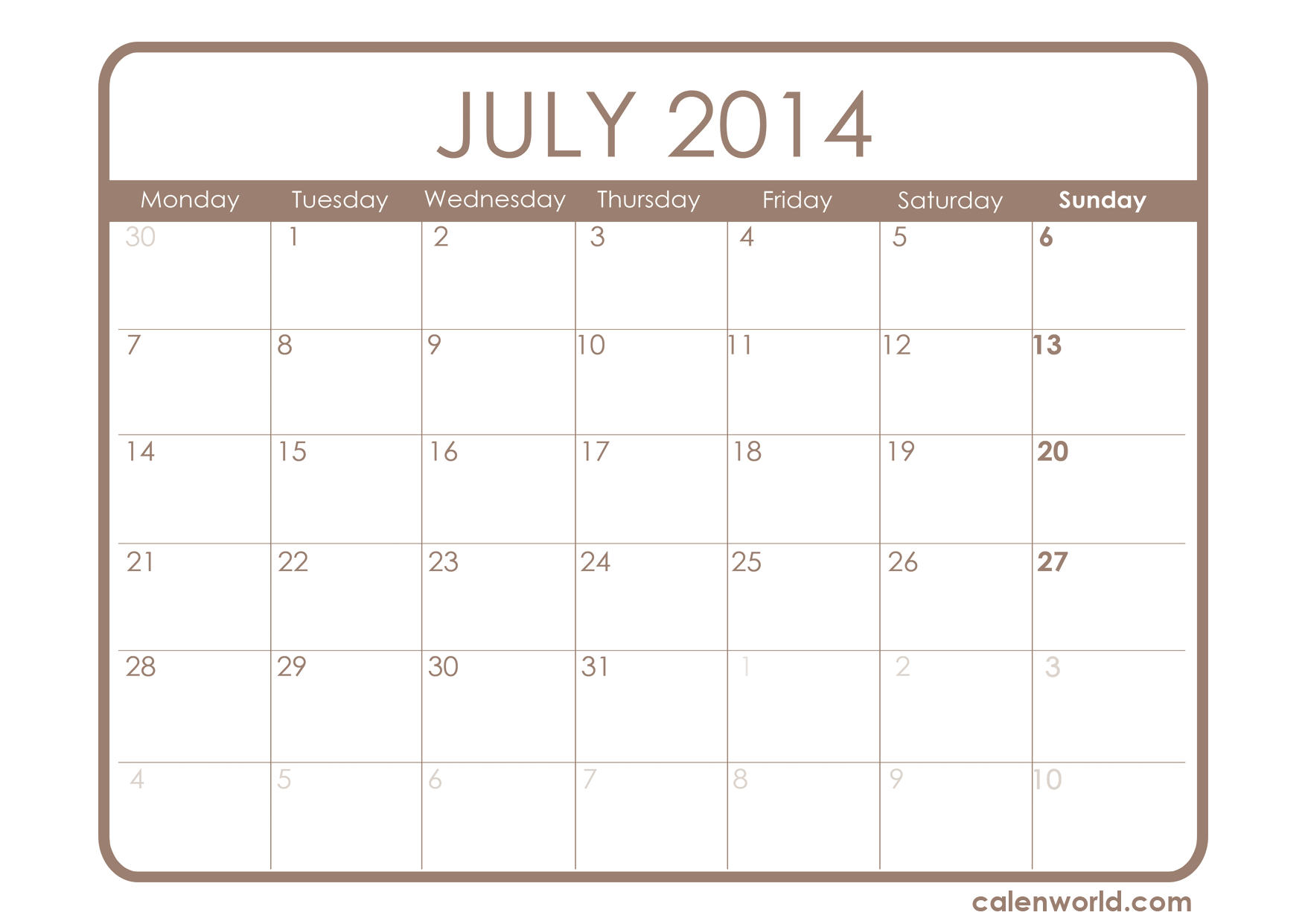 Printable July Calendar | Calendars